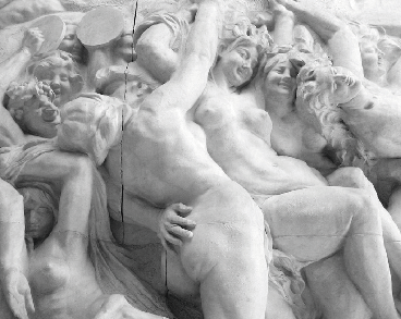 Detail from  Jef Lambeauxs marble relief